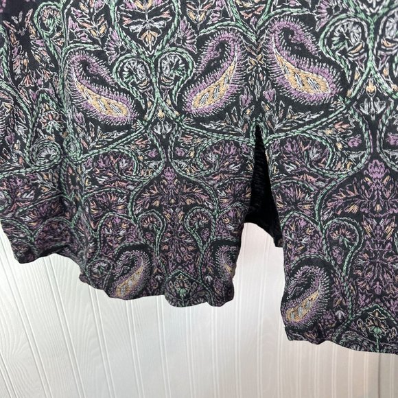 Lucky Brand Short Sleeve top Paisley Print‎ Dark Gray size 2X - Picture 7 of 7